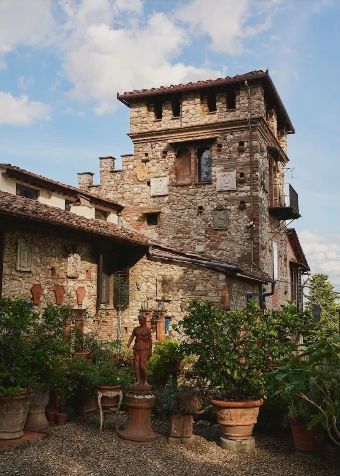 The stone tower at Fattoria Montecucchi, home of OLEVM